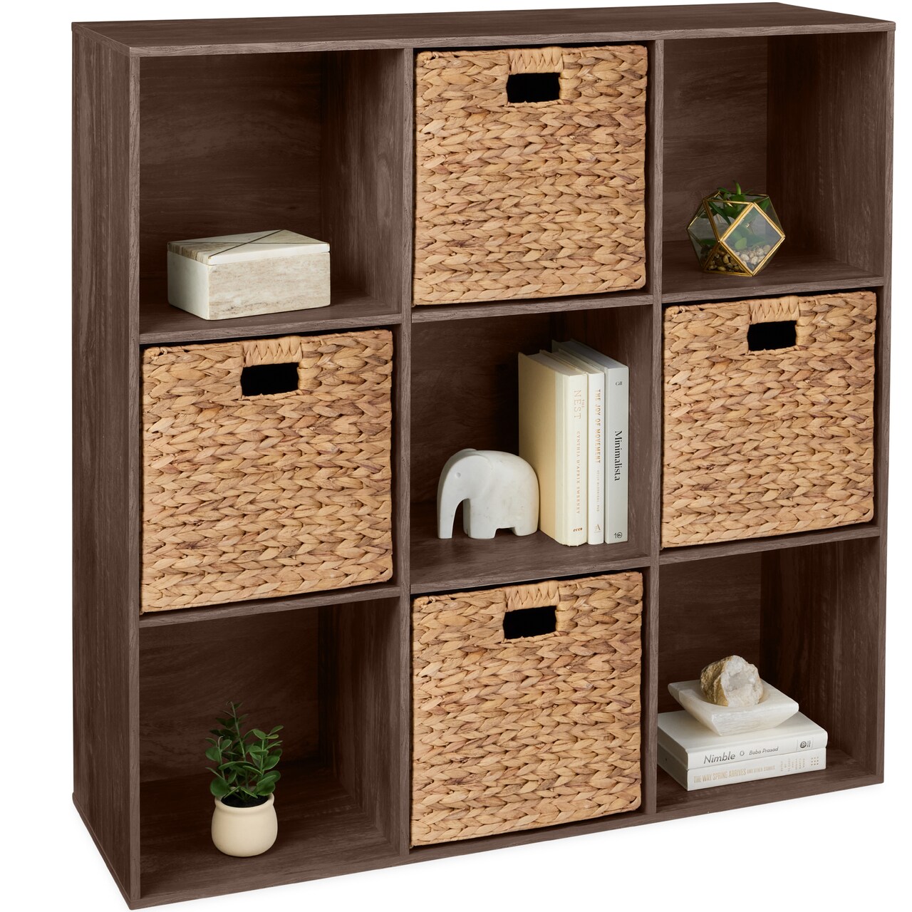 Best Choice Products 9-Cube Bookshelf, 13.5in Display Storage System, Organizer w/ Removable Back Panels